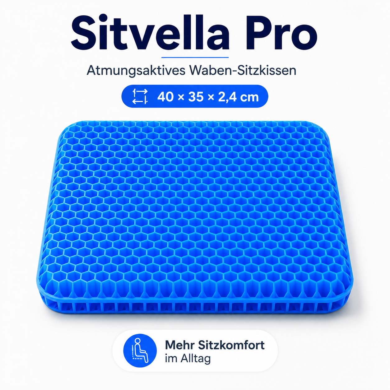 Sitvella Pro – Atmungsaktives Waben-Sitzkissen für mehr Sitzkomfort