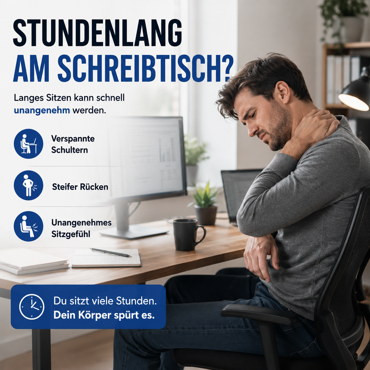 Sitvella Pro – Atmungsaktives Waben-Sitzkissen für mehr Sitzkomfort