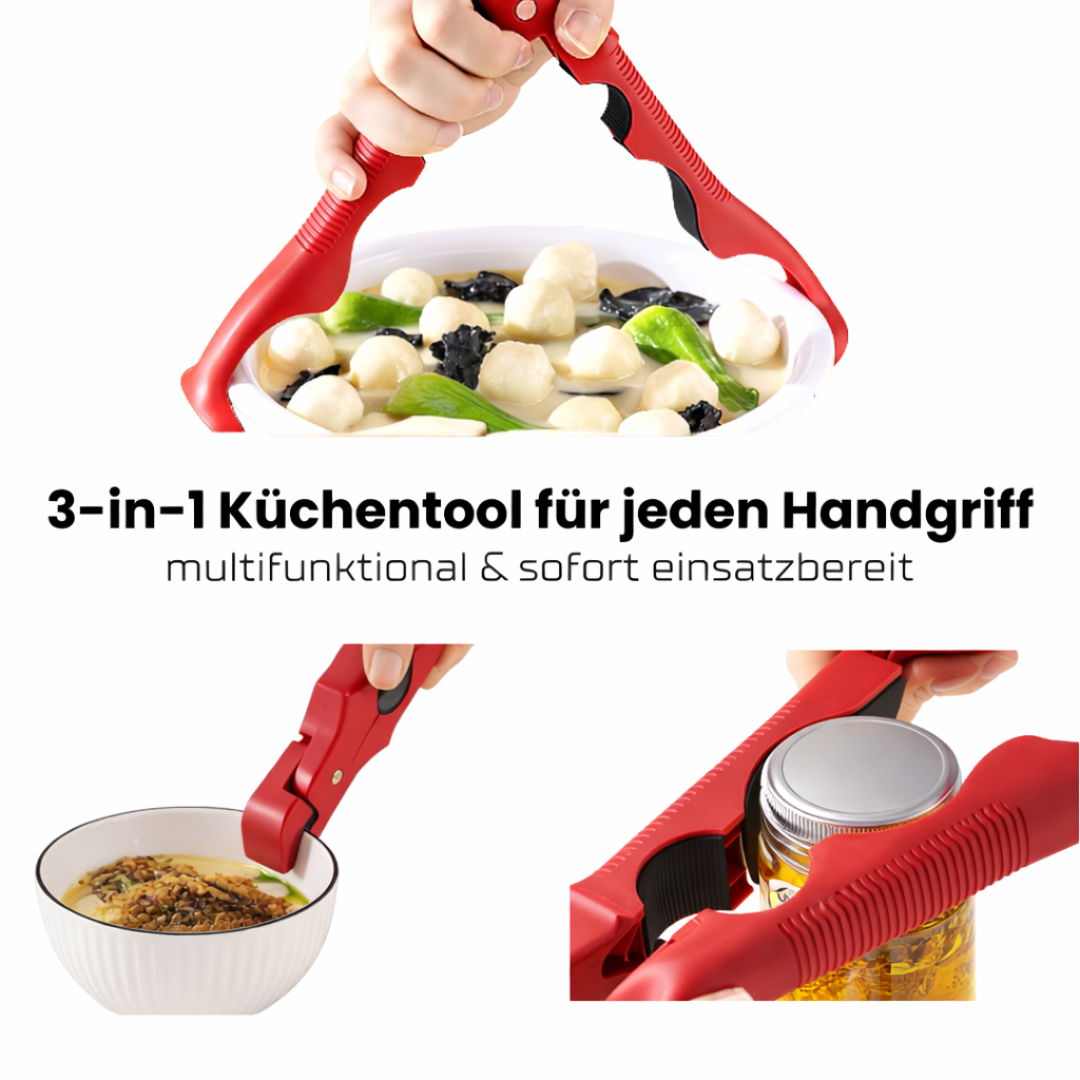 HeatGrip Pro 3‑in‑1 Silikon‑Küchenklemme – Sicher greifen, clever servieren