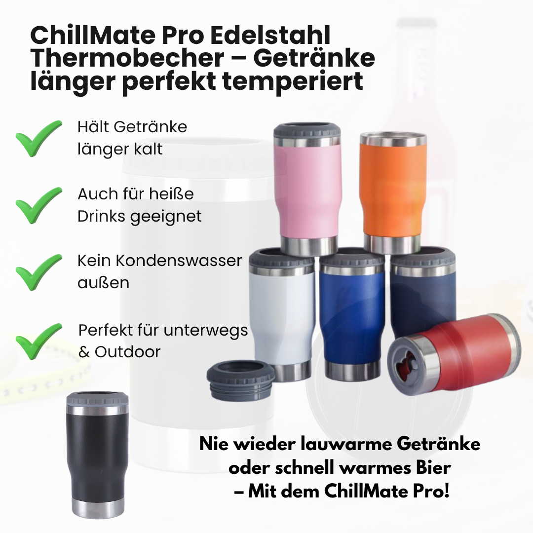 ChillMate Pro Edelstahl Thermobecher – Getränke länger perfekt temperiert