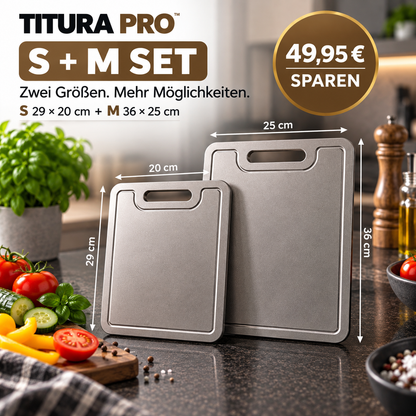 Titura Pro Titan-Schneidebrett – Sauber schneiden. Einfach reinigen.