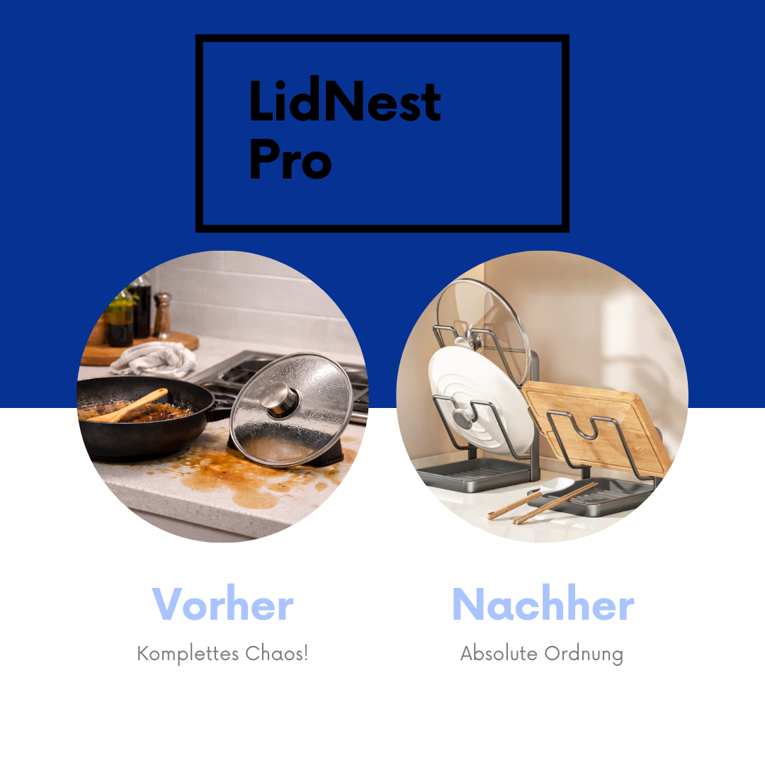 LidNest Pro Topfdeckelhalter – Deckel sauber ablegen, Küche ordentlich halten