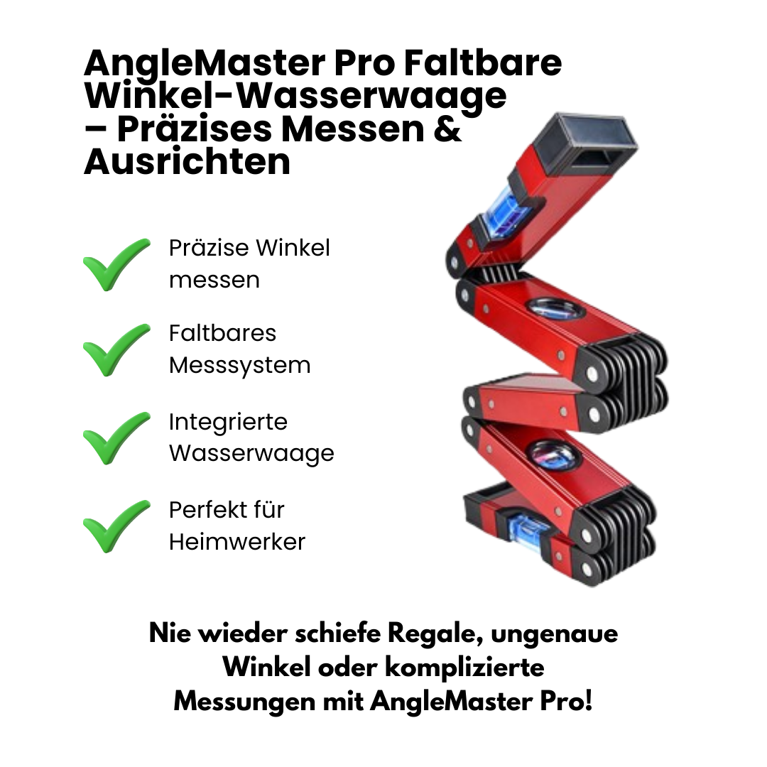 AngleMaster Pro Faltbare Winkel-Wasserwaage – Präzises Messen & Ausrichten für Heimwerker