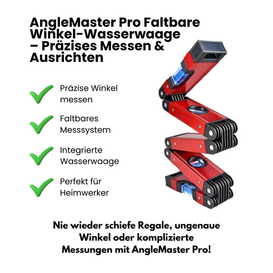 AngleMaster Pro Faltbare Winkel-Wasserwaage – Präzises Messen & Ausrichten für Heimwerker