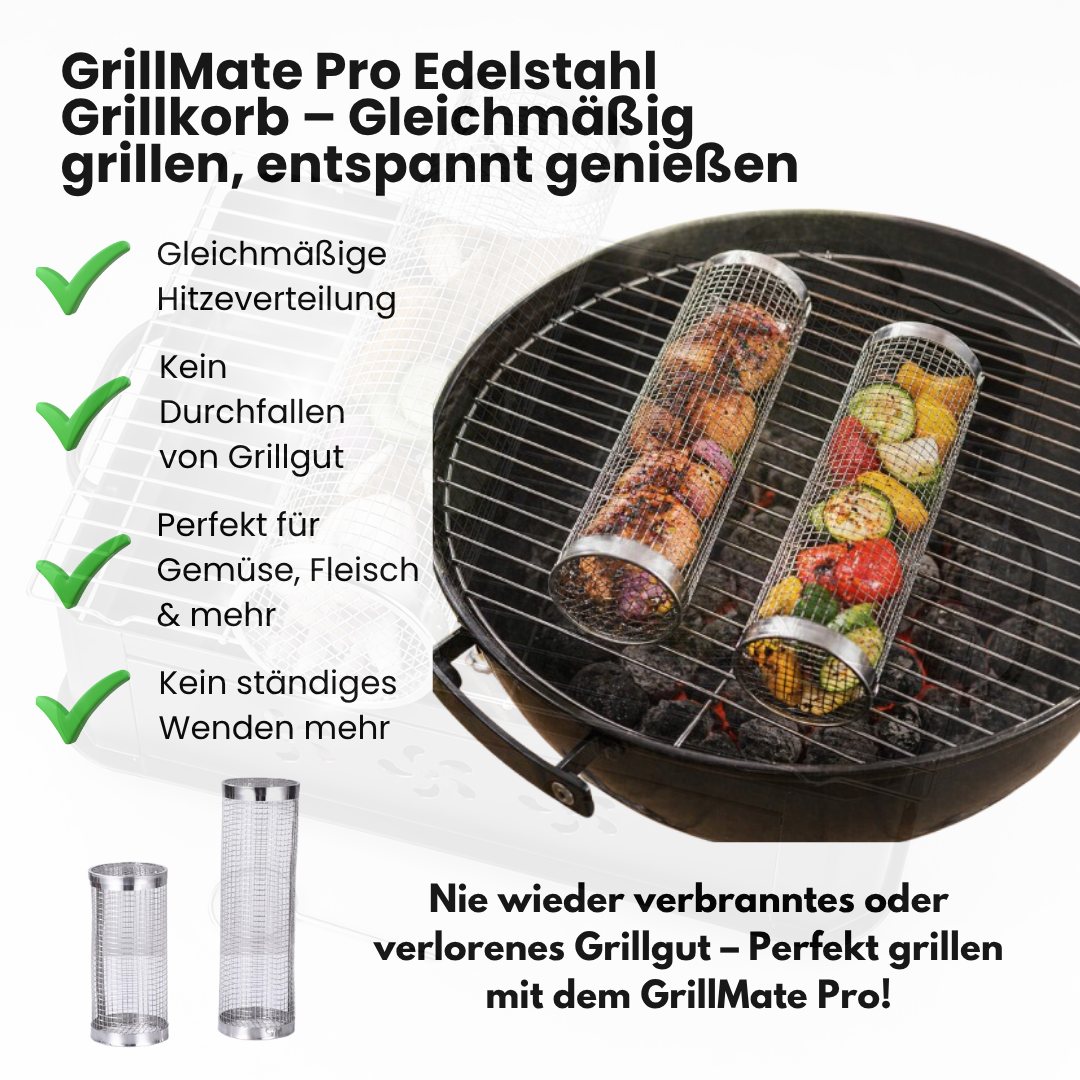 GrillMate Pro Edelstahl Grillkorb – Gleichmäßig grillen, entspannt genießen