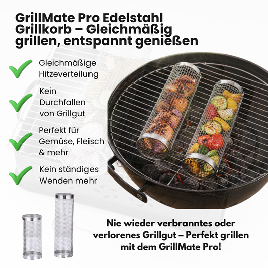 GrillMate Pro Edelstahl Grillkorb – Gleichmäßig grillen, entspannt genießen