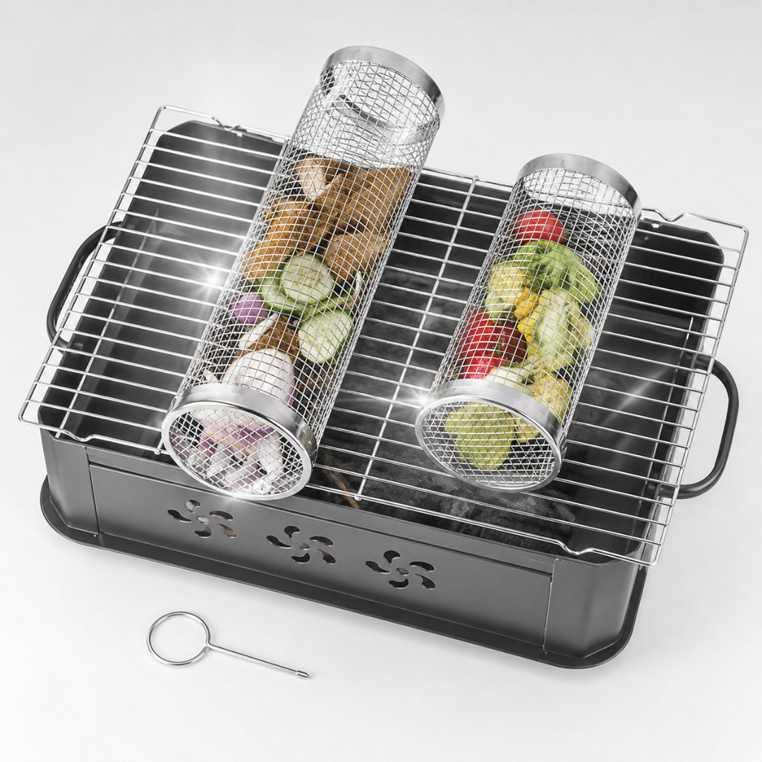 GrillMate Pro Edelstahl Grillkorb – Gleichmäßig grillen, entspannt genießen