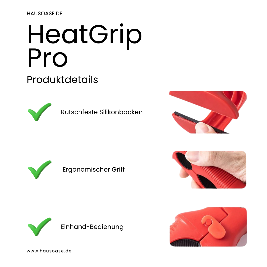 HeatGrip Pro 3‑in‑1 Silikon‑Küchenklemme – Sicher greifen, clever servieren