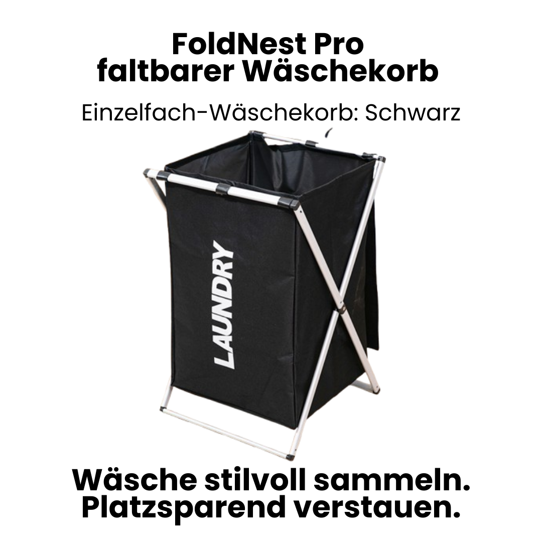 FoldNest Pro faltbarer Wäschekorb – Wäsche stilvoll sammeln, platzsparend verstauen
