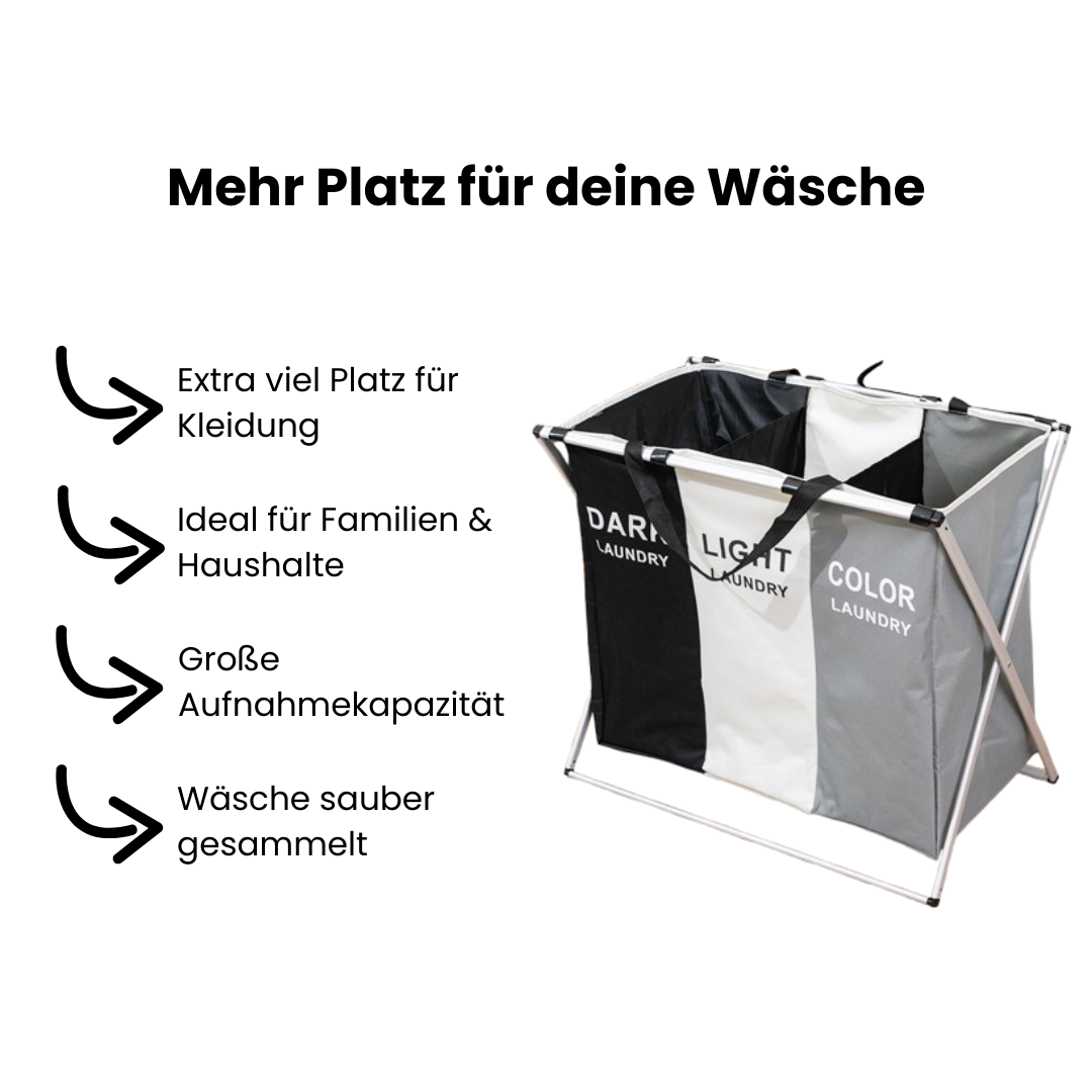 FoldNest Pro faltbarer Wäschekorb – Wäsche stilvoll sammeln, platzsparend verstauen