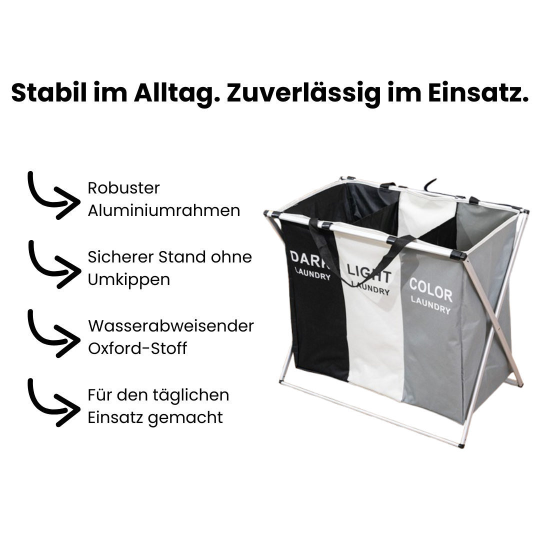 FoldNest Pro faltbarer Wäschekorb – Wäsche stilvoll sammeln, platzsparend verstauen