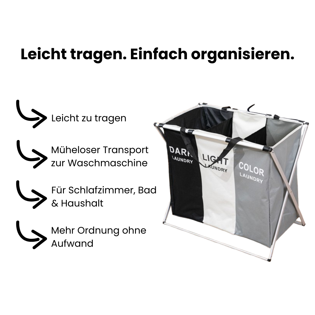 FoldNest Pro faltbarer Wäschekorb – Wäsche stilvoll sammeln, platzsparend verstauen